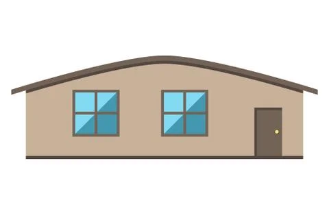 Single-storey house isolated Stock Illustration