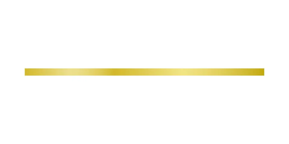Single straight continuous gold line. One underline, right brush. Border stri Stock Illustration