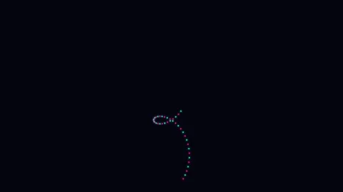 A single strand of colorful led lights forming a delicate looping arc pattern 库存影片 335149711
