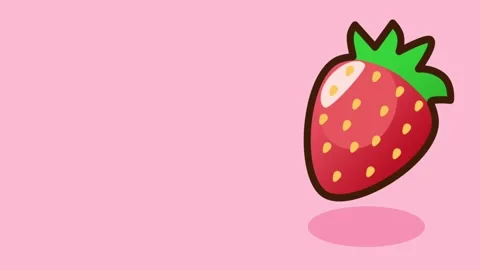 Single Strawberry on Right Stock Footage 335631473