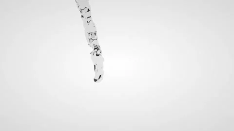 A single stream of transparent water pours on a white background. Stock Footage 122130586