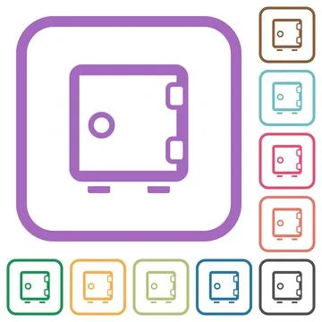 Single strong box outline simple icons Stock Illustration