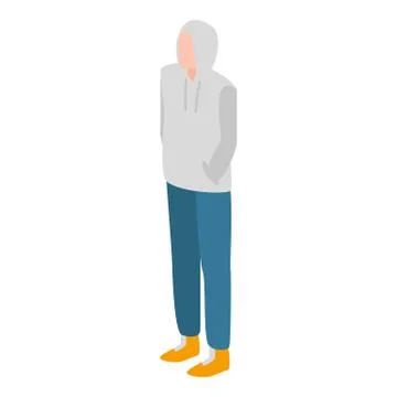 Single student icon, isometric style Ilustración de archivo