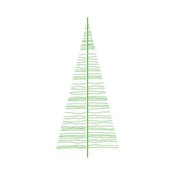 Single stylized green tree in architectural style Stock Illustration