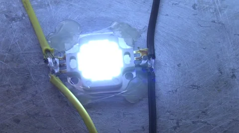 Single Super Bright Led Light 10W Zooming with Flashing . 4K UltraHD, UHD Stock Footage 49174805