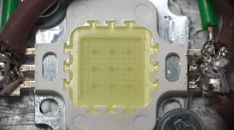 Single Super Bright Led Light 10W Zooming with Flashing . 4K UltraHD, UHD Stock Footage 49174925