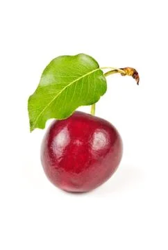 Single sweet cherry Stockfoto's