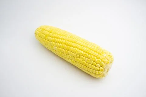 Single sweet corn. fresh corn. isolated on white background Stock Photos