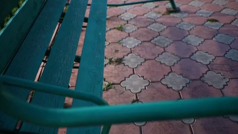 Single swing moving back and forth. Old wooden swing in nature Stock Footage 117046651