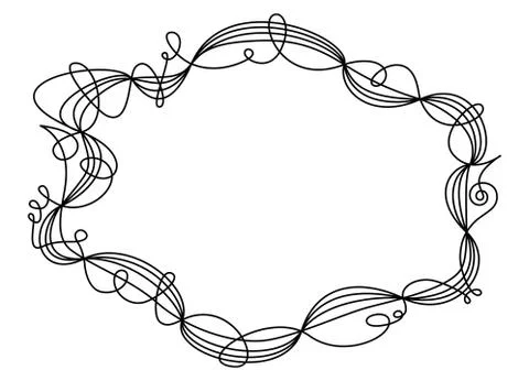 Single swing thread frame decorative ornament Stock Illustration