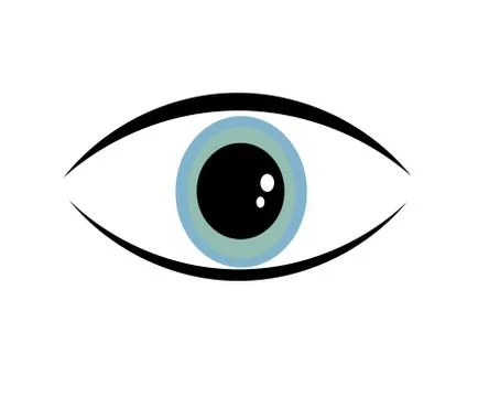 Single symbolic blue eye Stock Illustration
