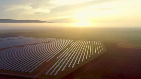 A single system of devices at a solar power plant in the renewable energy sector Stock Footage 156388546