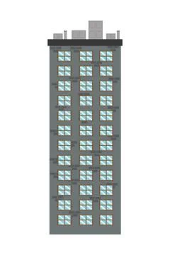 Single tall building icon Ilustración de archivo