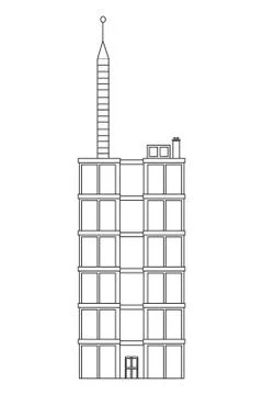 Single tall building icon Ilustración de archivo