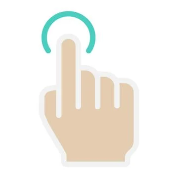 Single tap flat icon, touch and hand gestures Stock Illustration