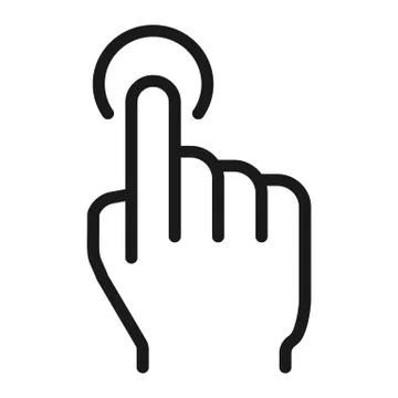 Single tap line icon, touch and hand gestures Stock Illustration