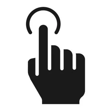 Single tap solid icon, touch and hand gestures Stock Illustration