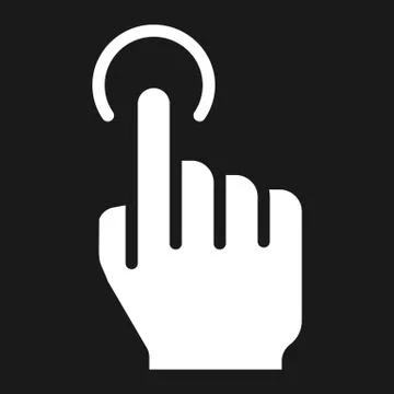 Single tap solid icon, touch and hand gestures Illustrazione stock