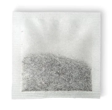 Single tea bag horizontally Stock Photos