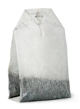 Single tea bag with thread rotated Stock Photos