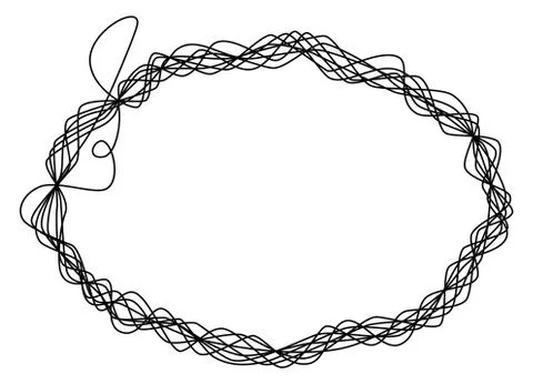 Single thread frame wire ellipse Illustrazione stock