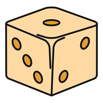 Single throwing die used in gambling game Stock Illustration