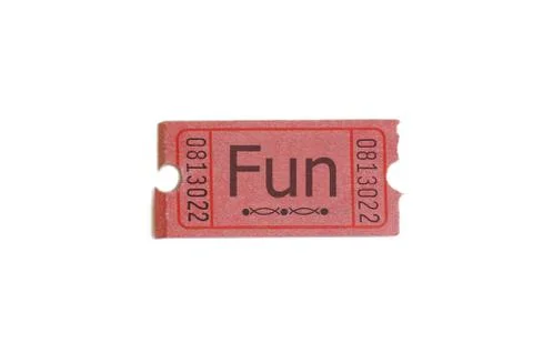 Single ticket with "fun" text Stock Photos