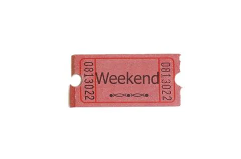 Single ticket with "weekend" text Stock Photos