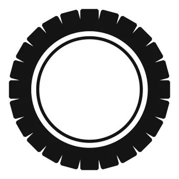 Single tire icon, simple style. Stock Illustration
