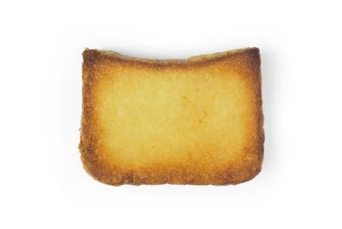 Single Toasted Bread Slice Isolated on White Background Stock Photos