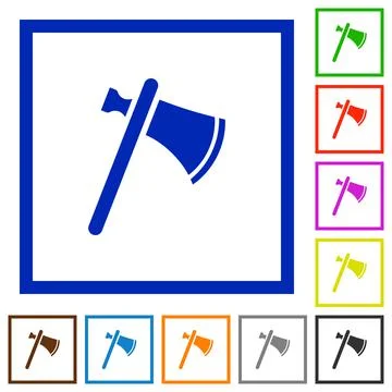 Single tomahawk flat framed icons イラスト素材