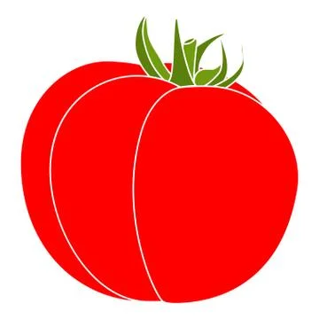 Single tomato isolated on white background. Stock Illustration
