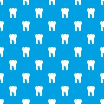 Single tooth pattern seamless blue Stock Illustration