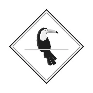 Single toucan emblem icon Stock Illustration