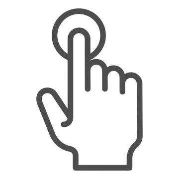 Single touch line icon. Tap vector illustration isolated on white. Click outline Stockillustratie
