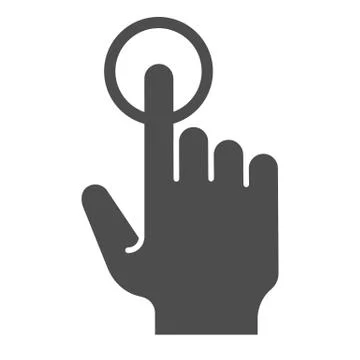 Single touch solid icon. Tap vector illustration isolated on white. Click glyph 스톡 일러스트