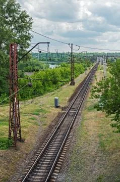 Single track railway Foto stock