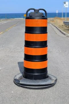 Single traffic pylon. Stock Photos