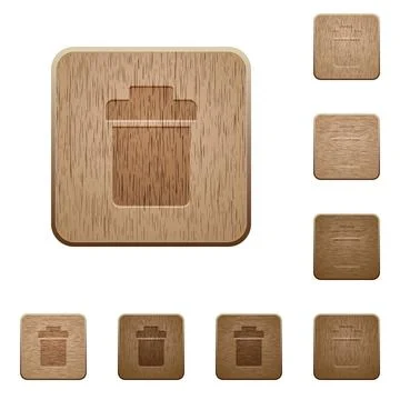 Single trash wooden buttons Stock Illustration