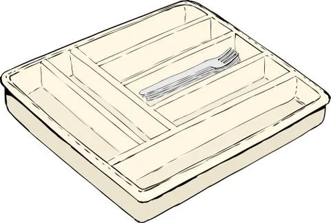 Single tray holding forks Stock Illustration