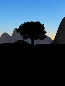 Single Tree Stock Illustration