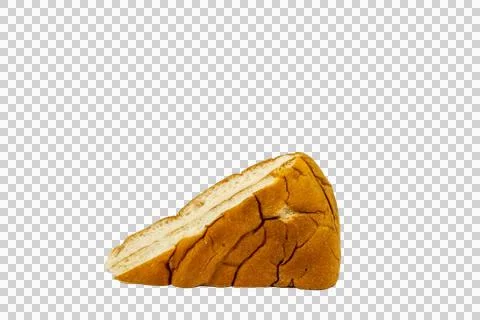 A single triangular slice of soft, golden-brown sandwich bread with a textu.. Stock Photos