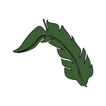 Single tropical leaf icon image Stock Illustration