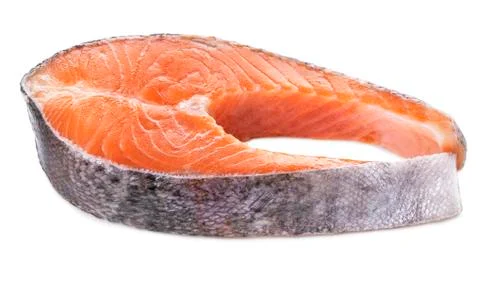 Single trout steak Stock Photos