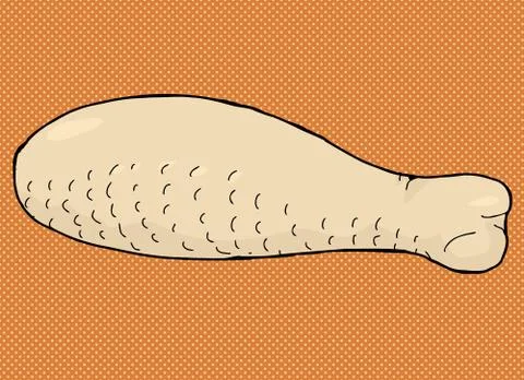 Single Turkey Drumstick Stock Illustration