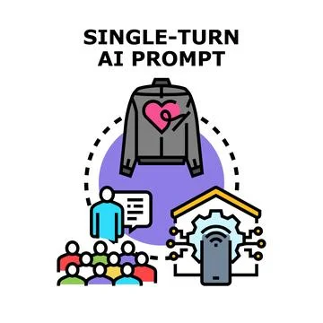 Single turn ai prompt concept development illustration 스톡 일러스트