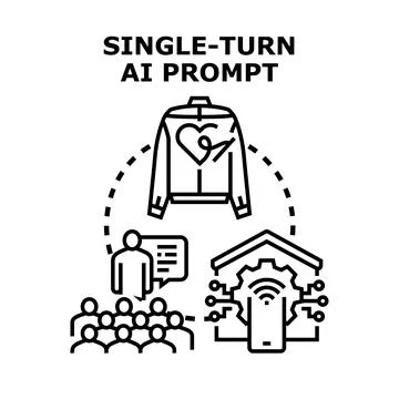 Single turn ai prompt concept development illustration Stock Illustration