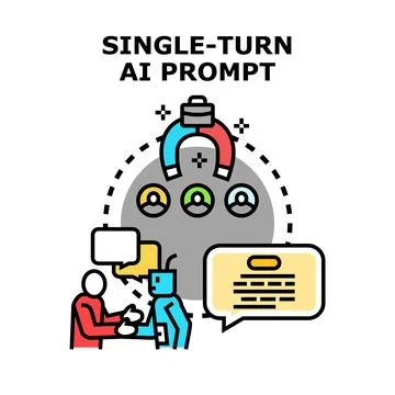 Single turn artificial intelligence prompt generation process Stock Illustration