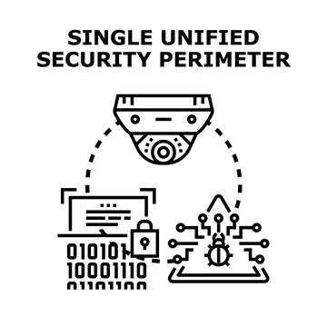 Single unified security perimeter securing digital environment Stock Illustration