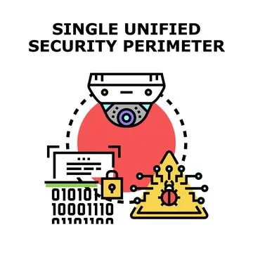 Single unified security perimeter securing digital environment Stock Illustration